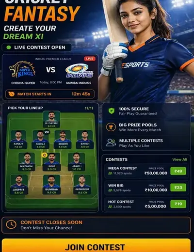 Betoddplay (bet odd play) fantasy cricket & matchday visual 3